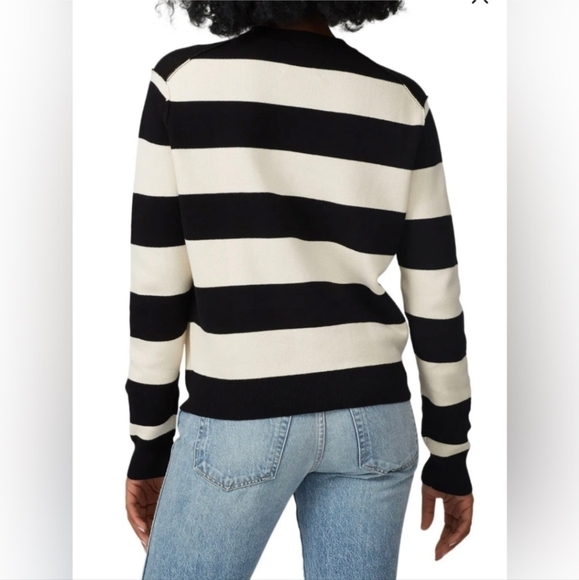 Zadig & Voltaire Life Co Love Striped Black, White, Yellow Sweatshirt - Picture 7 of 13